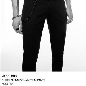 Zara super skinny chain trim pants